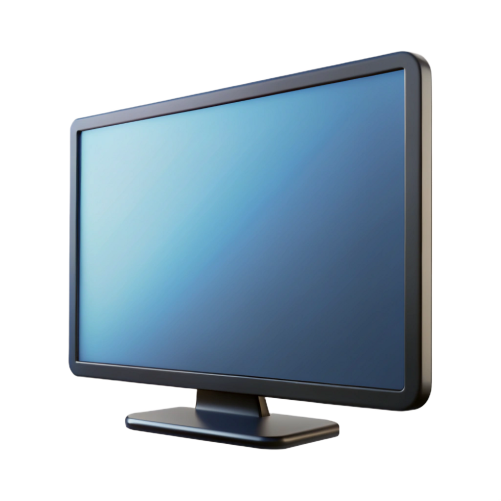 picturesque unparalleleFlat-screen LEtelevision, thin bezel, black frame, front view, studio lighting, detaileillustration, isolateon transparent background,high-resolution product photography png