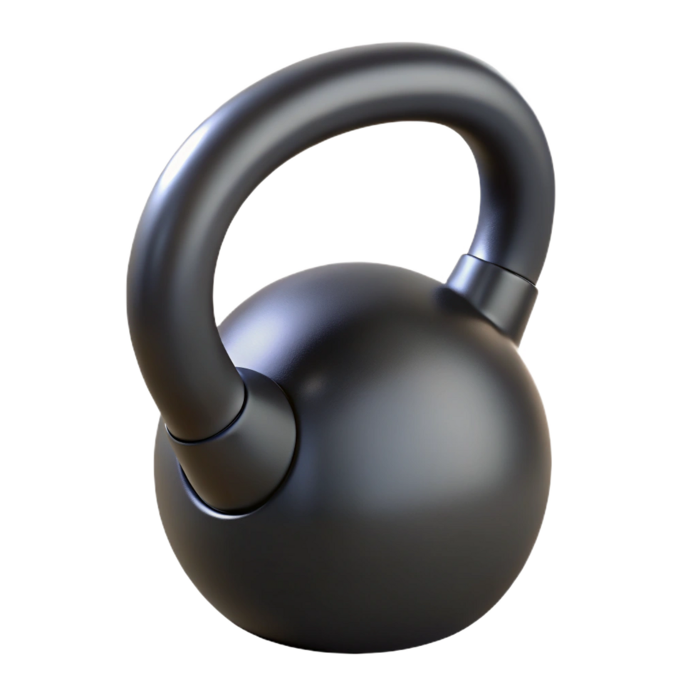 gorgeous romantic traditional Kettlebell, cast iron, black finish, studio lighting, front view, minimalist style, with transparent background,high-resolution product photography artisan png