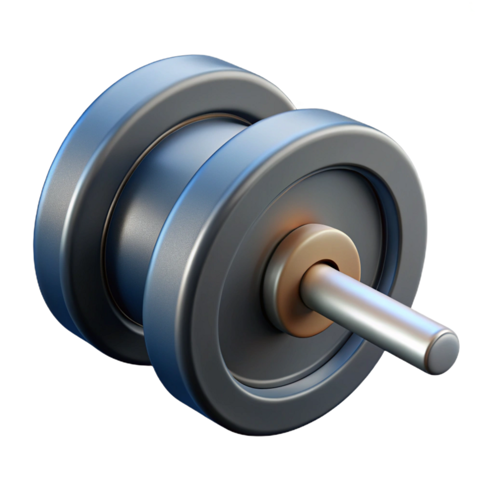 passionate serene Weightlifting barbell, chrome finish, texturegrip, studio lighting, side view, minimalist style, with transparent background,high-resolution product photography 4K png