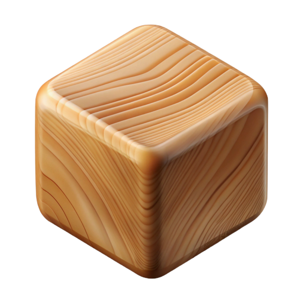 alluring mid-century Wooden building block, natural woograin, smooth finish, soft lighting, front view, icon style, isolateon transparent background,high-resolution product photography ultra HD png