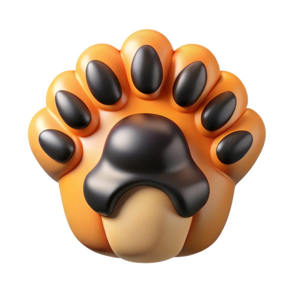 wonderful renaissance Tiger paw, sharp claws, detailepads, matte finish, top-down view, photorealistic, isolateon transparent background,high-resolution product photography sharp png