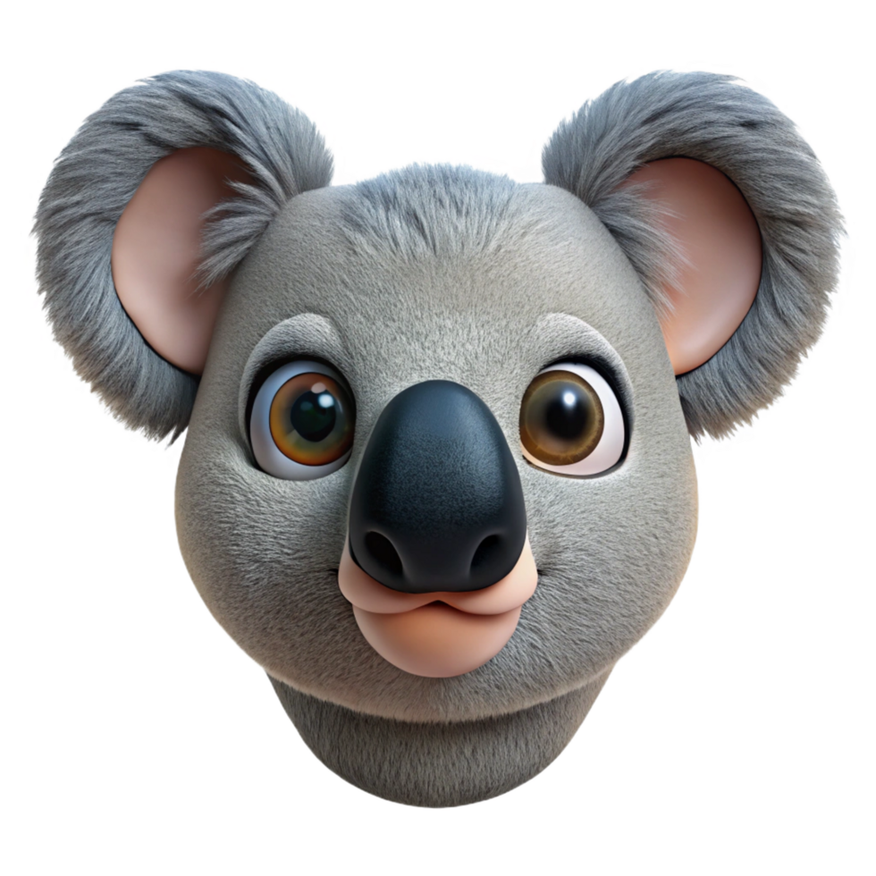 unparalleleartistic Koala face, close-up, detailenose aneyes, studio lighting, front view, photorealistic, isolateon transparent background,high-resolution product photography high resolution png