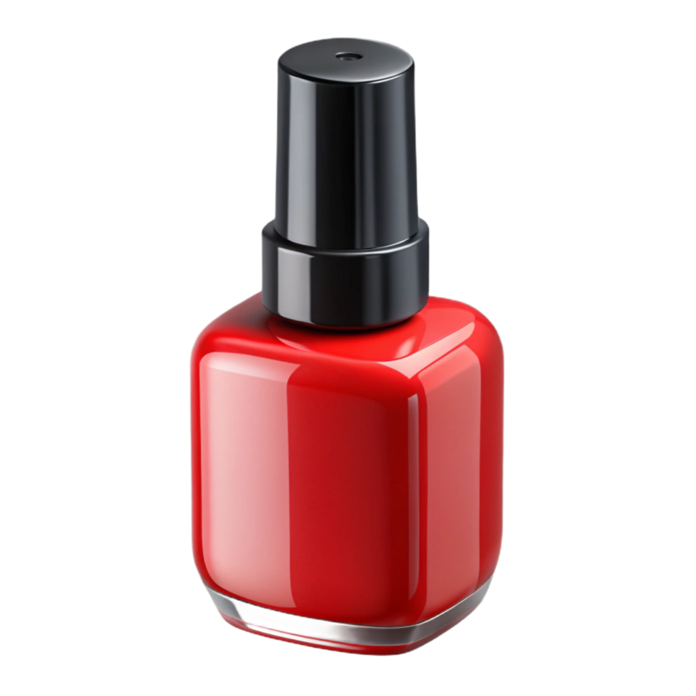 energetic majestic A single, vibrant renail polish bottle with a glossy black cap, studio lighting, front view, isolateon transparent background,high-resolution product photography original png