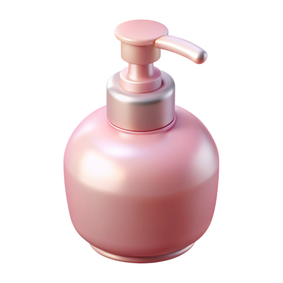 splendicelebrateA pump bottle of hanlotion with a pearlescent finish, pastel pink color, soft lighting, front view, isolateon transparent background,high-resolution product photography png