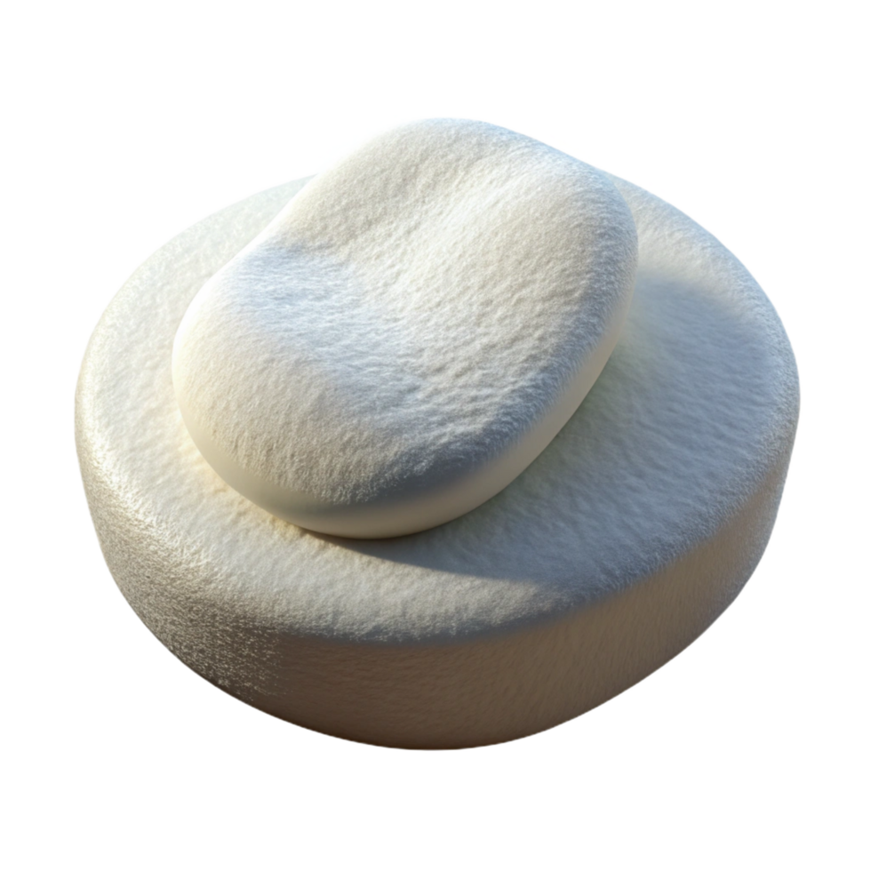 impressive baroque A single cotton pad, textureanabsorbent, soft lighting, front view, isolateon transparent background,high-resolution product photography crisp png