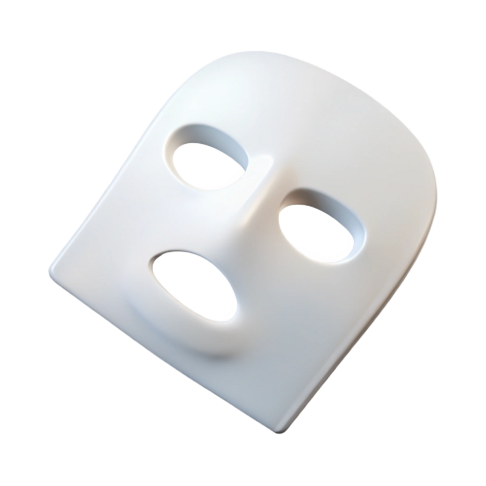 rare nordic A single sheet mask, foldeneatly, white with subtle perforations, soft lighting, front view, isolateon transparent background,high-resolution product photography expertly shot png