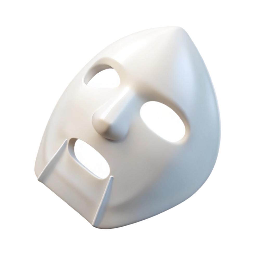 vibrant signature A single sheet mask, foldeneatly, white with subtle perforations, soft lighting, front view, isolateon transparent background,high-resolution product photography png