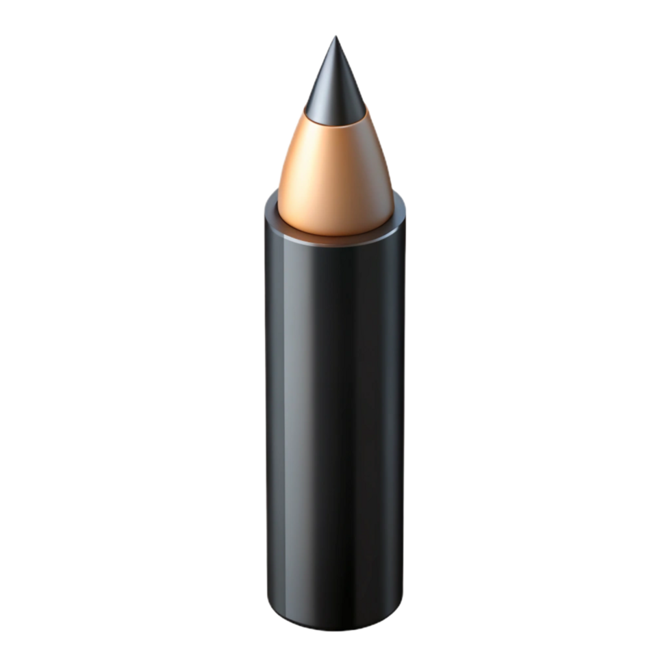 standout classic A black eyeliner pencil with a sharp tip, soft lighting, front view, isolateon transparent background,high-resolution product photography elite png