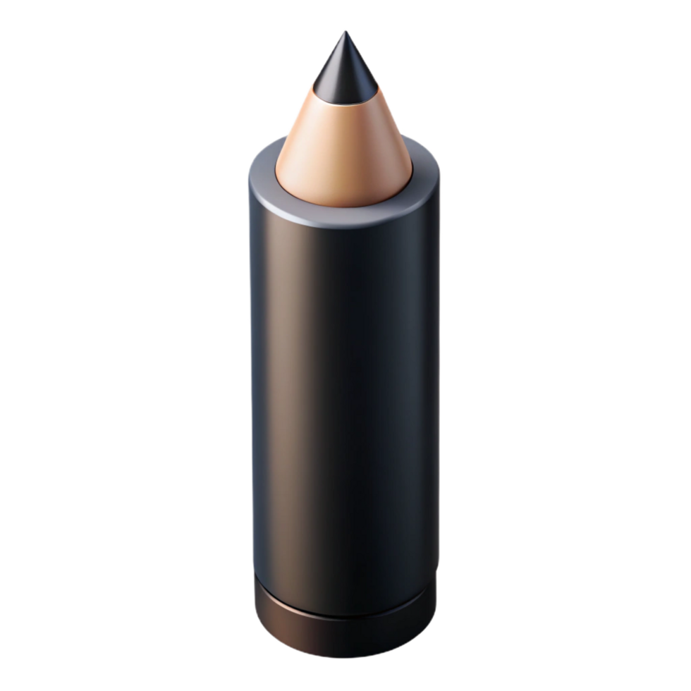 tranquil dazzling A black eyeliner pencil with a sharp tip, soft lighting, front view, isolateon transparent background,high-resolution product photography crisp png