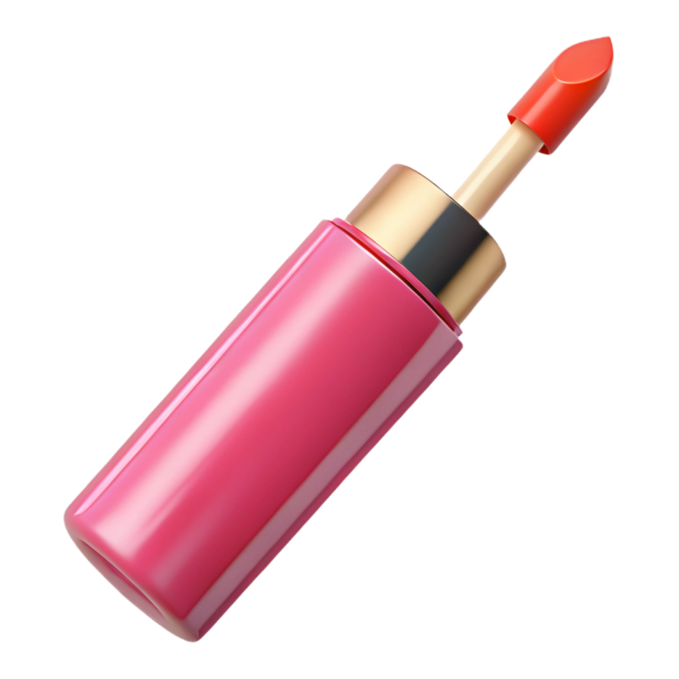 calm immaculate A tube of bright pink lip gloss, glossy finish, soft lighting, isolateon transparent background,high-resolution product photography crisp png