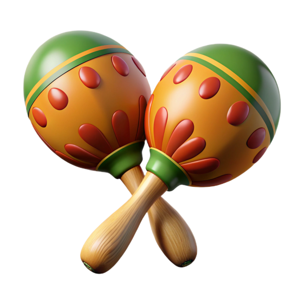 glorious victorian Maracas with paintewooden handles anfillegourds, studio lighting, front view, isolateon transparent background,high-resolution product photography luxury png