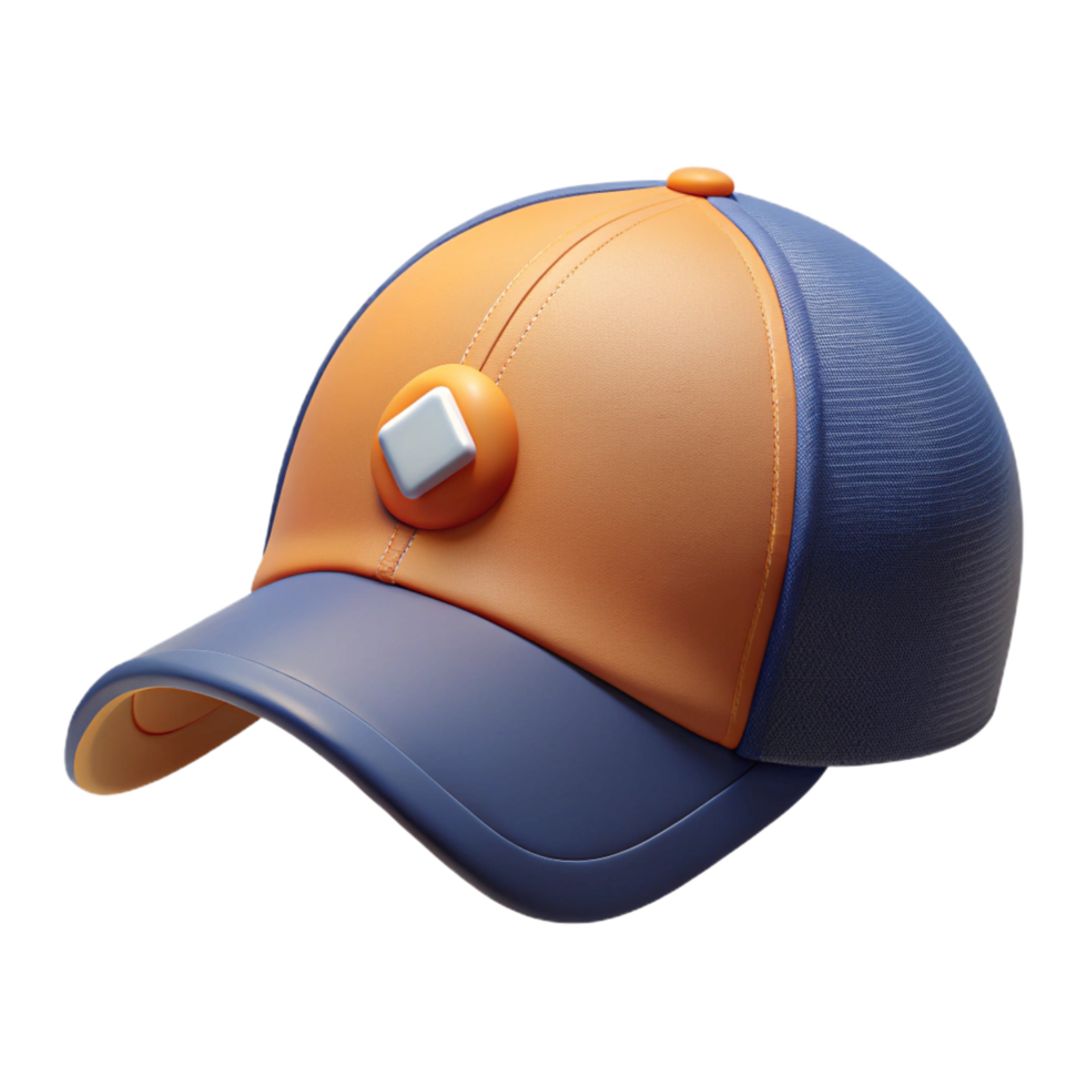 dazzling distinctive Baseball cap with embroiderelogo, cotton fabric, studio lighting, front view, with transparent background,high-resolution product photography png