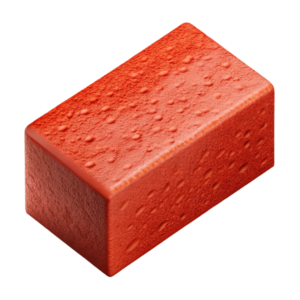 serene unforgettable Brick, reclay, rough texture, studio lighting, front view, detaileillustration, isolateon transparent background,high-resolution product photography png