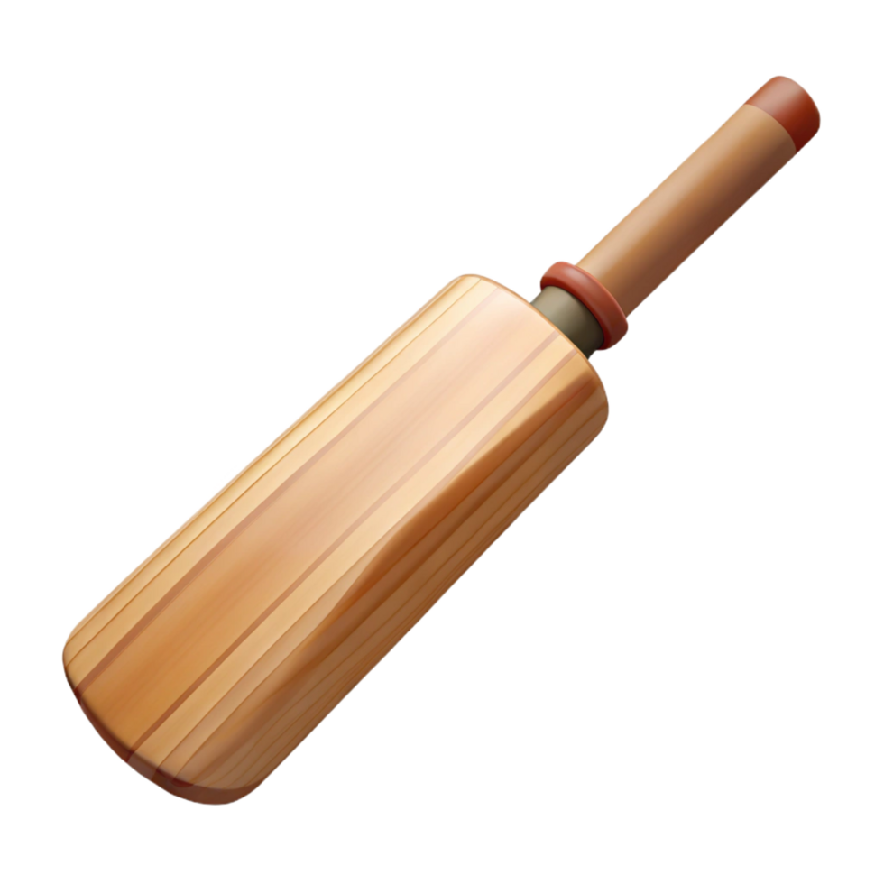 splendigeometric Wooden cricket bat, oilefinish, texturegrip, soft lighting, side view, studio photography, isolateon transparent background,high-resolution product photography authentic png