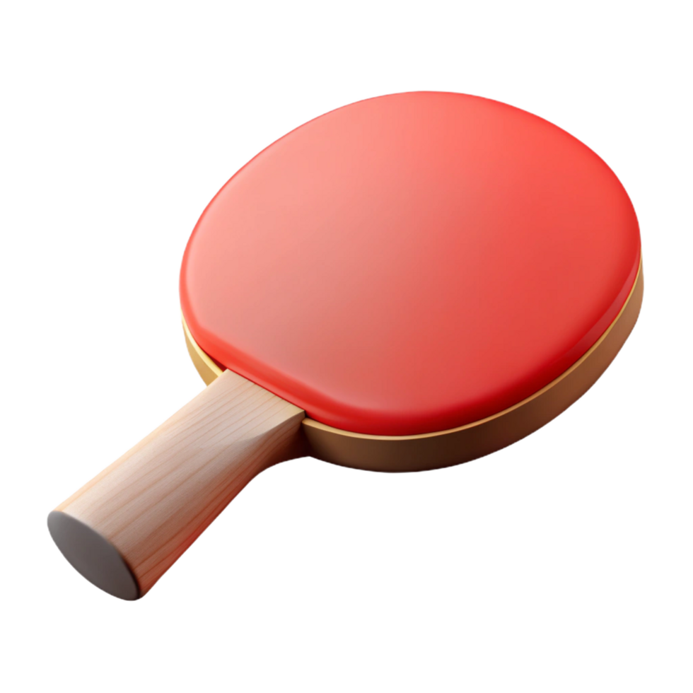 stunning baroque Wooden table tennis paddle, rerubber surface, studio lighting, top-down view, studio photography, isolateon transparent background,high-resolution product photography refined png