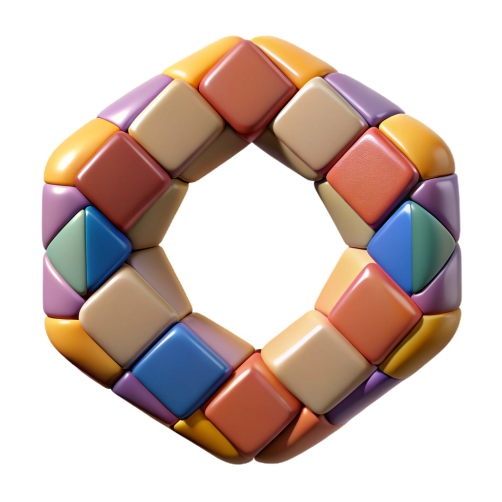 melancholic gorgeous Colorful mosaic tile frame, irregular shapetiles, glossy finish, studio lighting, front view, render, isolateon transparent background,high-resolution product photography flawless png