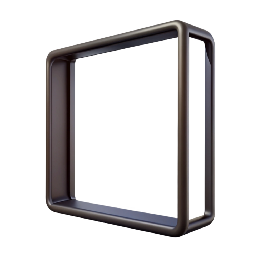 glorious joyful impressionist Simple black metal frame, matte finish, thin profile, studio lighting, front view, render, isolateon transparent background,high-resolution product photography original png