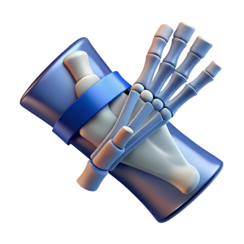alluring peaceful tropical X-ray film, showing a fracturebone, realistic image data, isolateon transparent background,high-resolution product photography original png