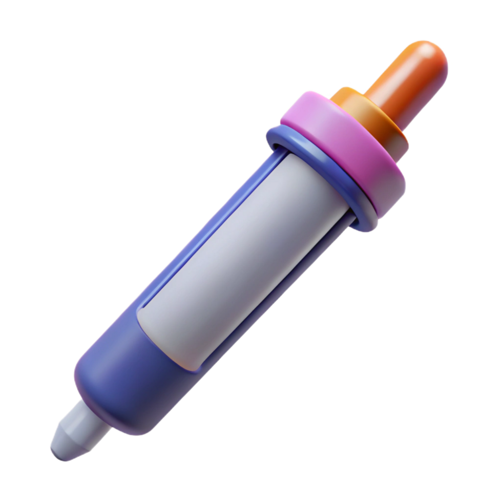 gorgeous mid-century Insulin pen, pre-fillewith insulin, needle attached, studio lighting, front view, isolateon transparent background,high-resolution product photography original png