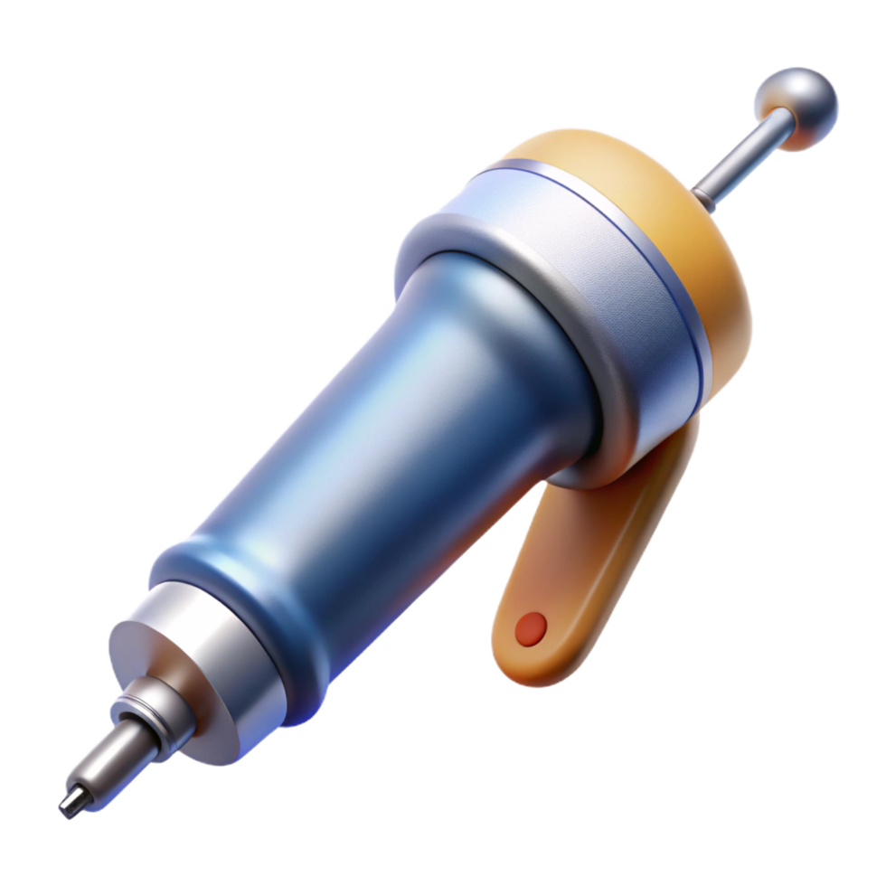 vibrant distinctive Dental drill, high-speed, with attachebur, studio lighting, isolateon transparent background,high-resolution product photography png
