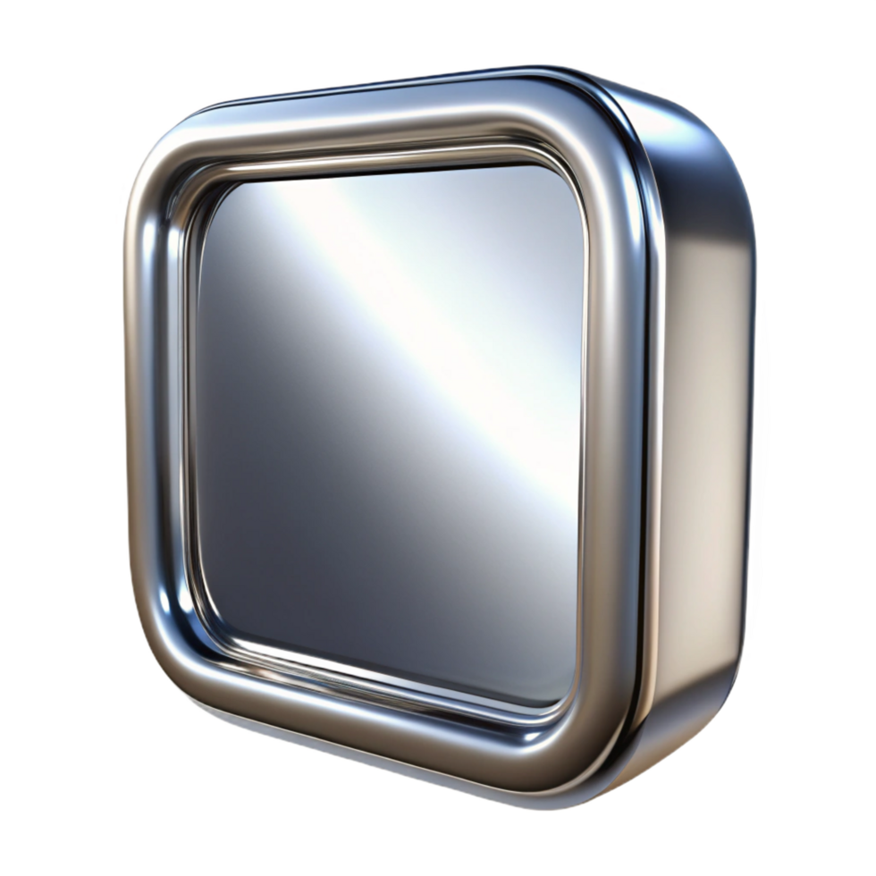 inspiremodern A polishechrome frame, highly reflective, studio lighting, front view, isolateon transparent background,high-resolution product photography premium png