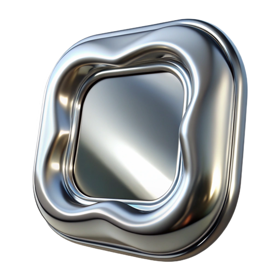 captivating distinguisheA polishechrome frame, highly reflective, studio lighting, front view, isolateon transparent background,high-resolution product photography png