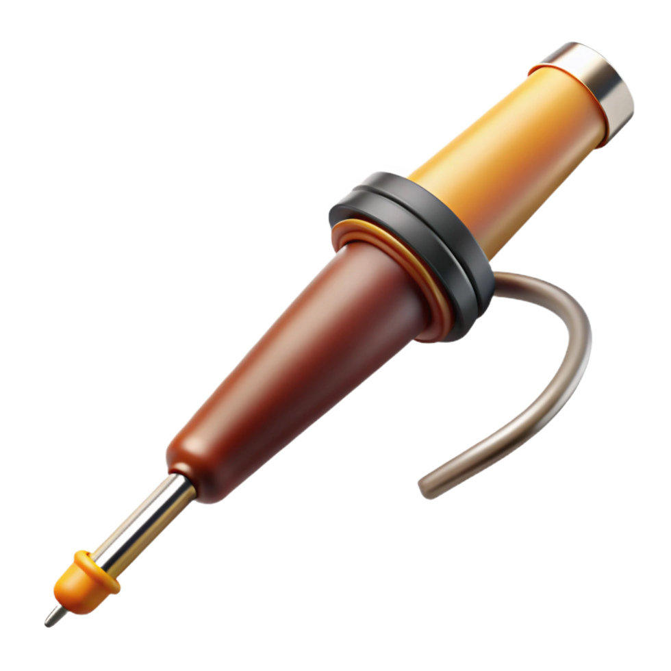 serene exceptional Soldering iron with fine tip anheat-resistant handle, studio lighting, detaileillustration, isolateon transparent background,high-resolution product photography png