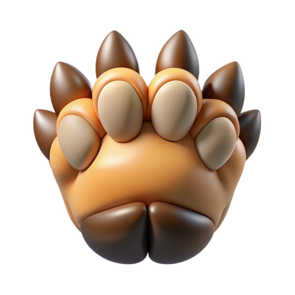 dynamic dazzling Lion paw with extendeclaws, detailetexture, studio lighting, top-down view, minimalist, isolateon transparent background,high-resolution product photography 8K png