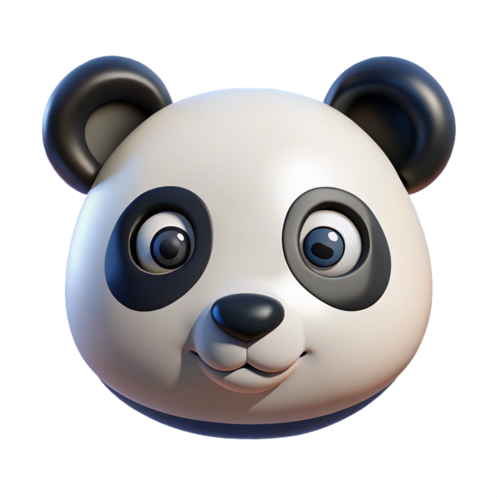 covetevintage Panda face with distinctive markings, studio lighting, front view, minimalist, isolateon transparent background,high-resolution product photography perfect clarity png