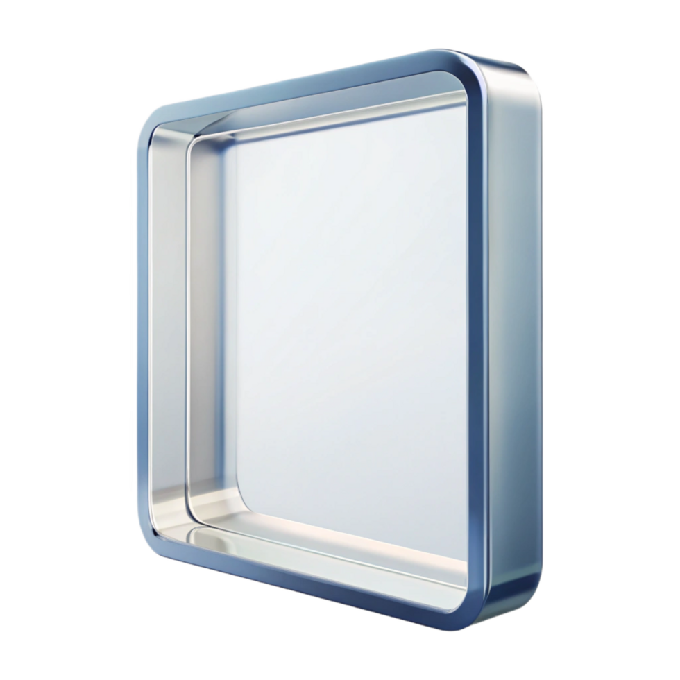 sought-after traditional Rectangular acrylic frame, clear antransparent, subtle edge bevel, front view, studio lighting, isolateon transparent background,high-resolution product photography 8K png