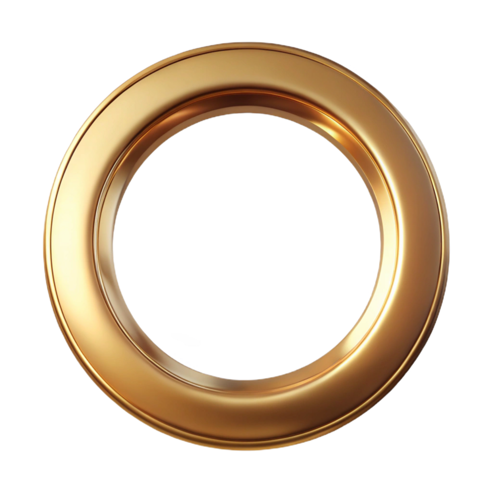 vibrant signature Circular brass frame, polishefinish, subtle reflections, soft lighting, isolateon transparent background,high-resolution product photography png