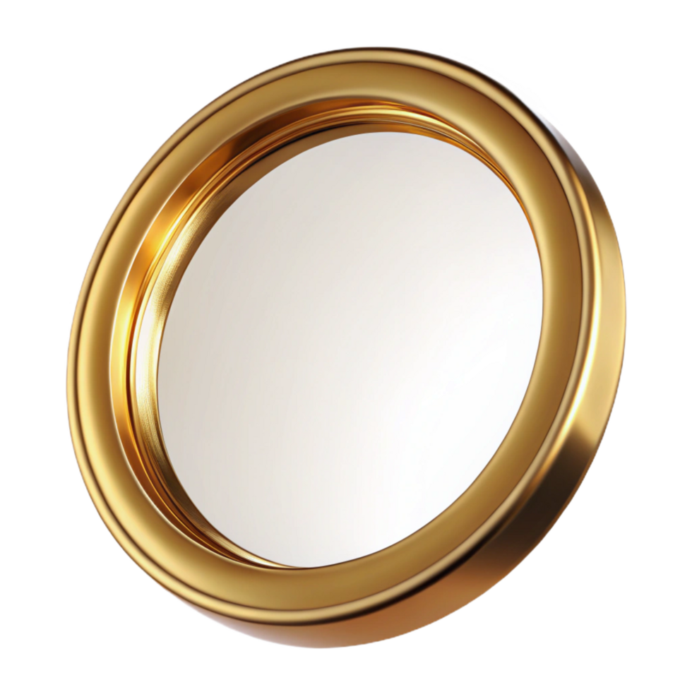 intense hypnotic Circular brass frame, polishefinish, subtle reflections, soft lighting, isolateon transparent background,high-resolution product photography handcrafted png