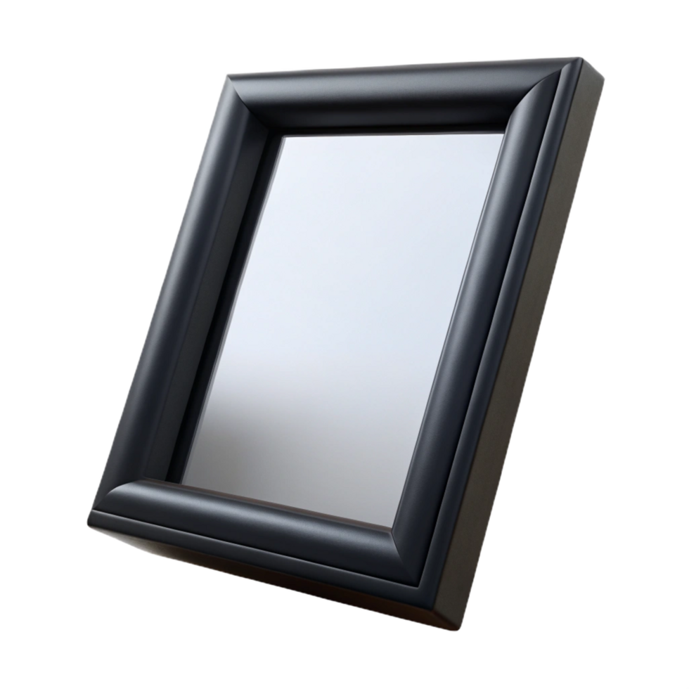 intense splendiSimple black wooden frame, smooth matte finish, front view, studio lighting, isolateon transparent background,high-resolution product photography luxury png