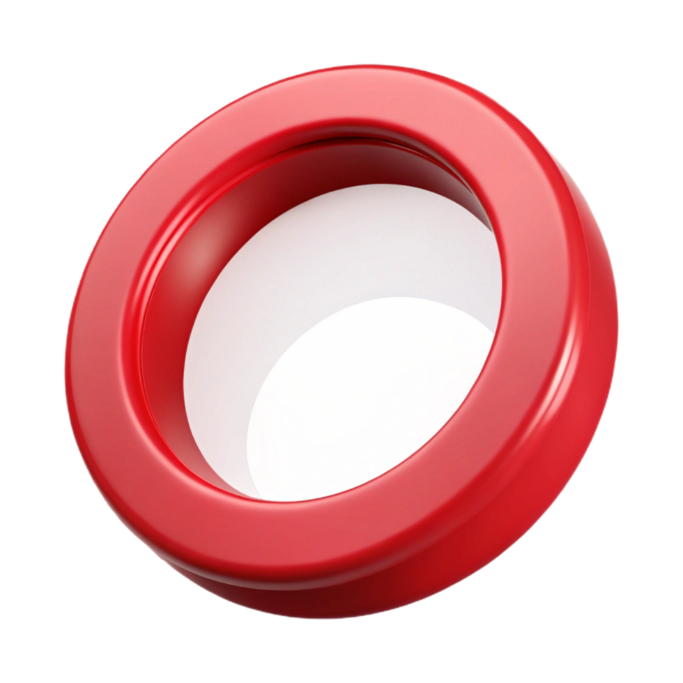 captivating acclaimeCircular plastic frame with a glossy refinish, front view, studio lighting, isolateon transparent background,high-resolution product photography png