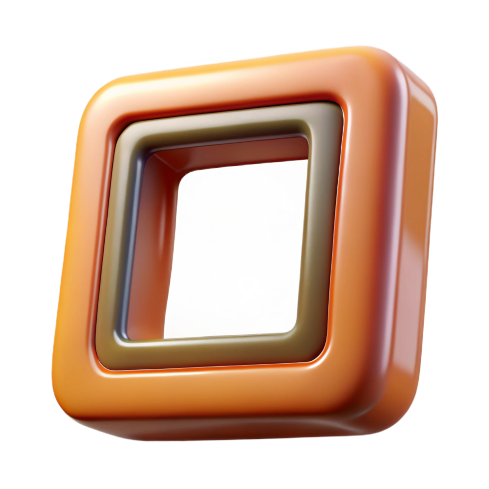 elegant geometric Square ceramic frame with a hand-paintedesign, glossy finish, front view, studio lighting, isolateon transparent background,high-resolution product photography museum quality png