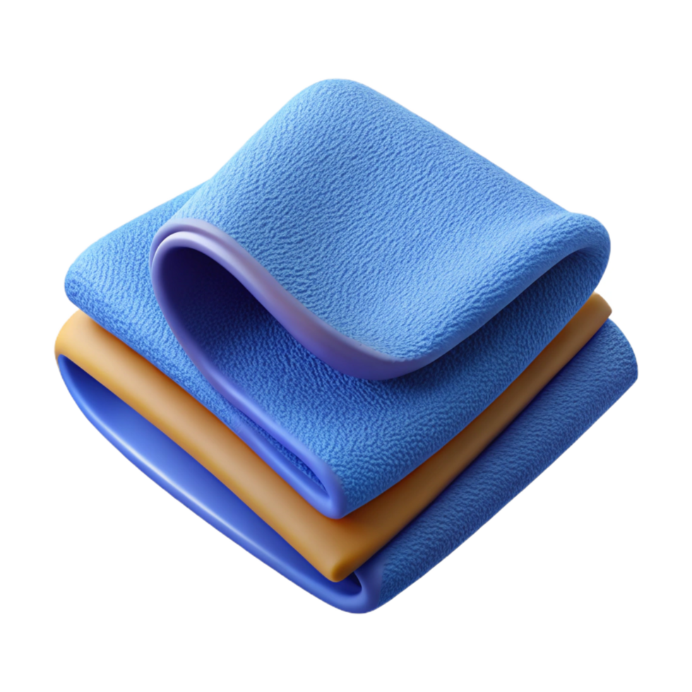 whimsical vibrant Microfiber cleaning cloth, texturesurface, studio lighting, folded, isolateon transparent background,high-resolution product photography detailed png