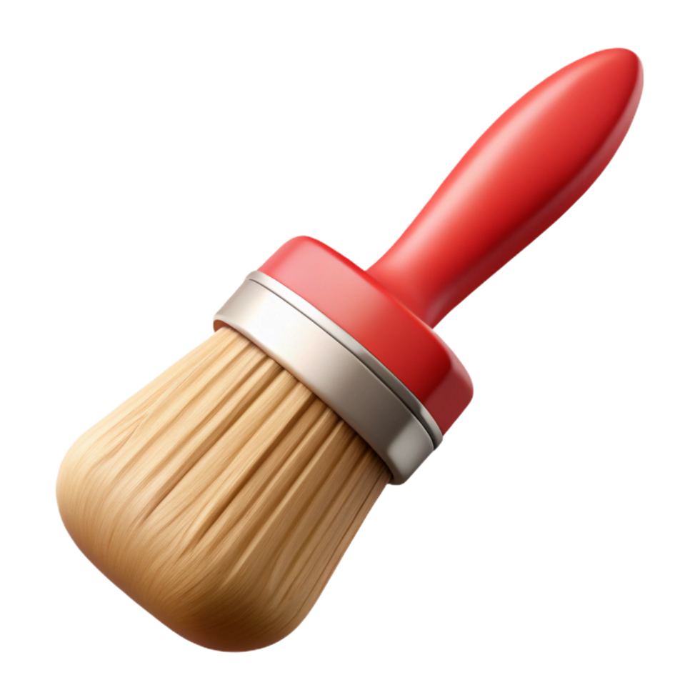 majestic rare A wooden paintbrush with natural bristles ana metal ferrule, dippein repaint, soft lighting, side view, isolateon transparent background,high-resolution product photography png