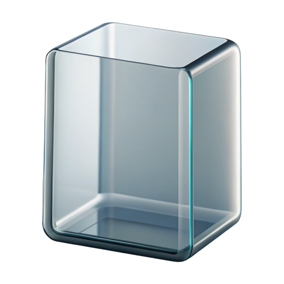 captivating sought-after Single glass pane, clear, reflective surface, studio lighting, front view, render, isolateon transparent background,high-resolution product photography png
