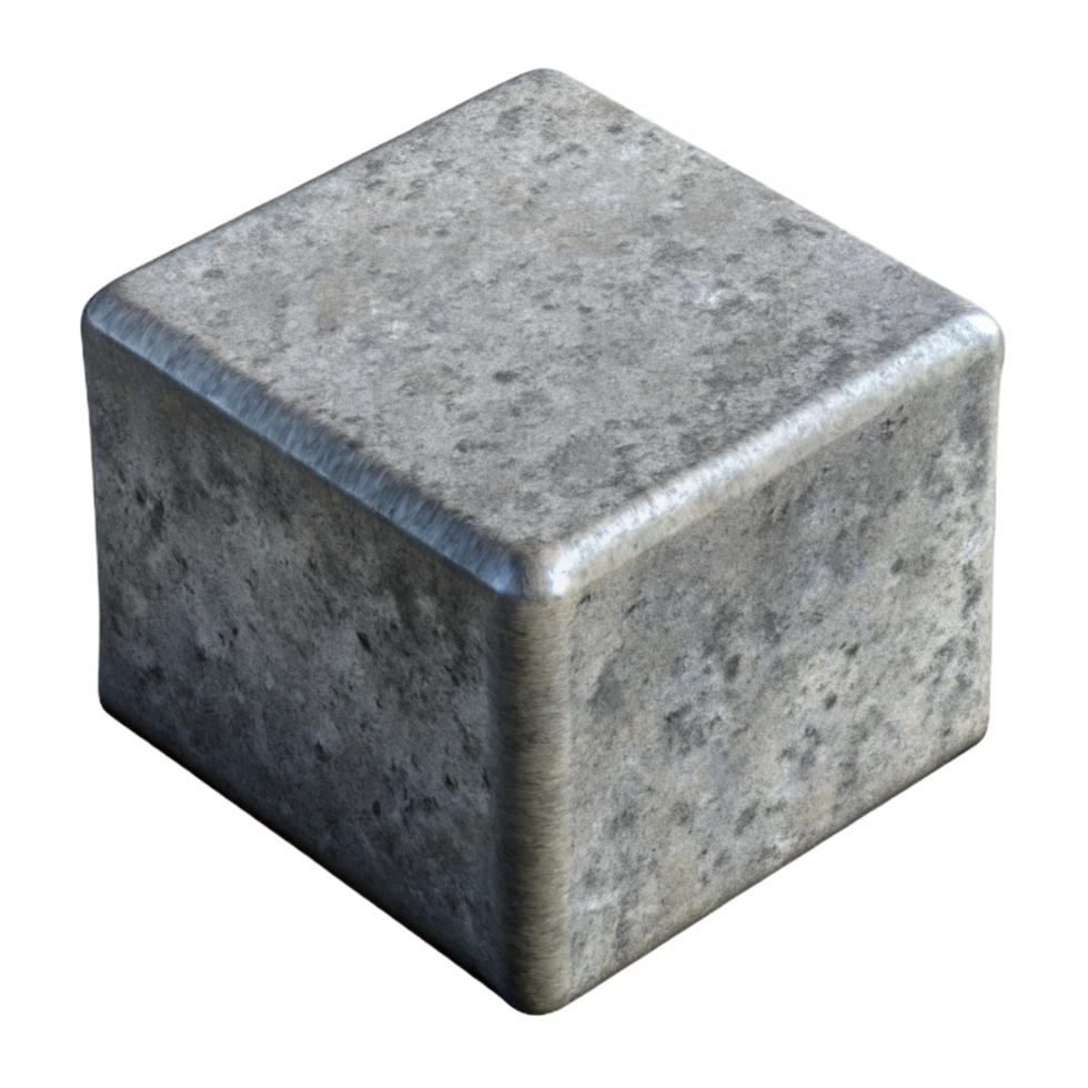 exemplary bohemian Concrete block, grey, texturesurface, studio lighting, top-down view, render, isolateon transparent background,high-resolution product photography museum quality png
