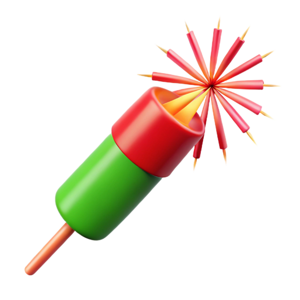 exquisite timeless Roman candle firework, multiple reangreen starbursts emerging sequentially, motion blur, dramatic lighting, isolateon transparent background,high-resolution product photography png