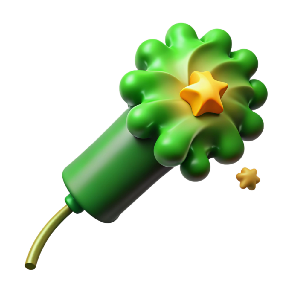 sumptuous surreal Green firework trail, swirling smoke, fading embers, studio lighting, side view, isolateon transparent background,high-resolution product photography sharp png