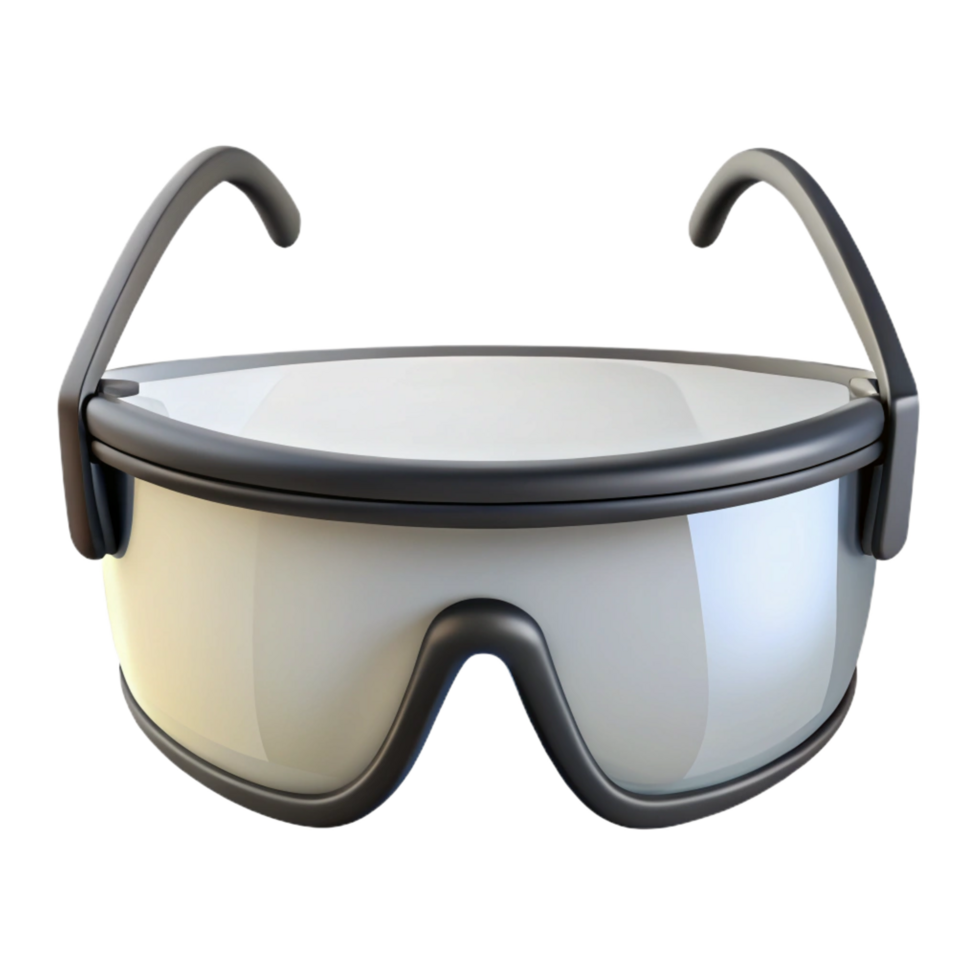 dynamic vibrant Safety glasses with clear lenses anblack frames, studio lighting, front view, isolateon transparent background,high-resolution product photography impeccable png