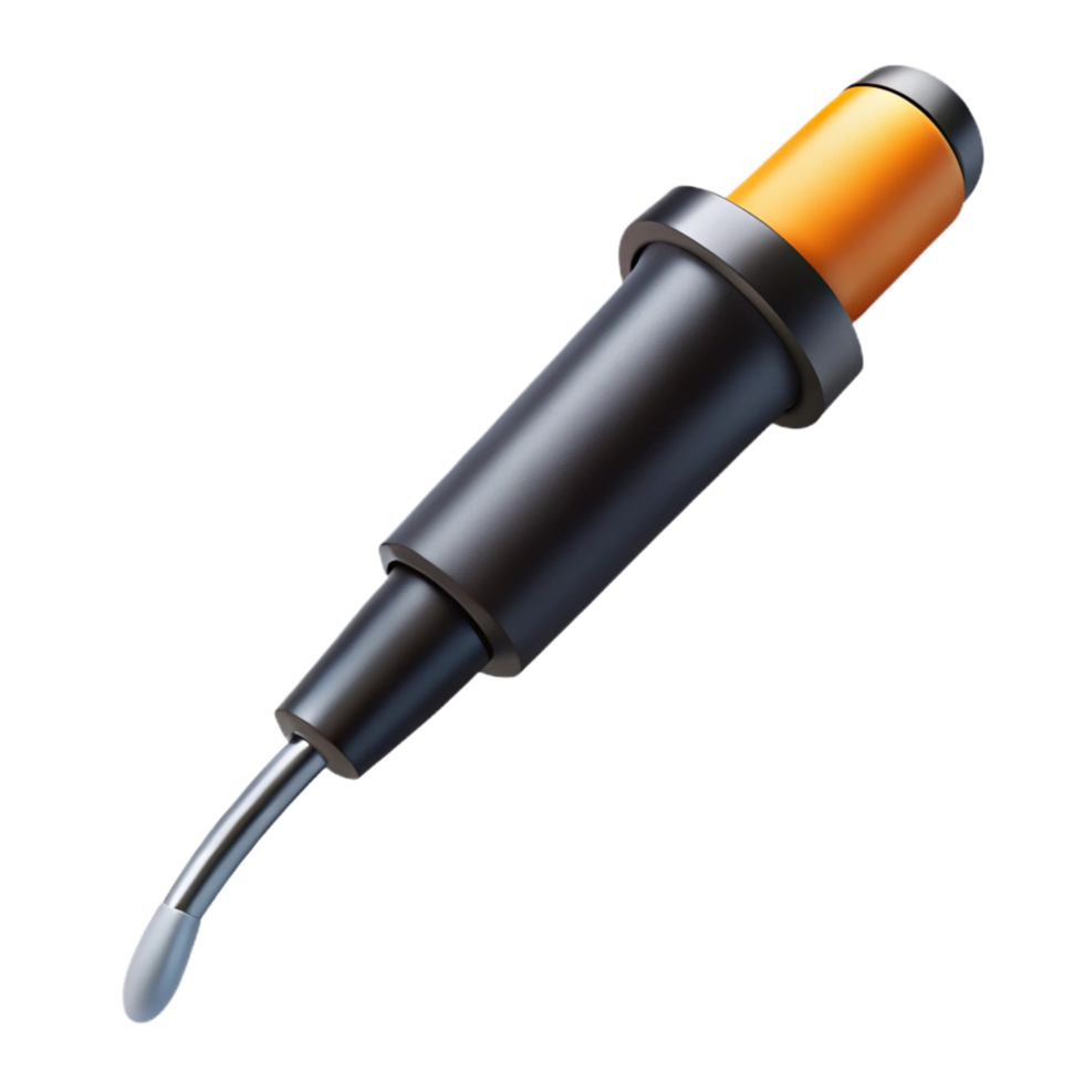 elegant dramatic baroque Soldering iron with a black handle ana heatetip, studio lighting, side view, isolateon transparent background,high-resolution product photography high resolution png