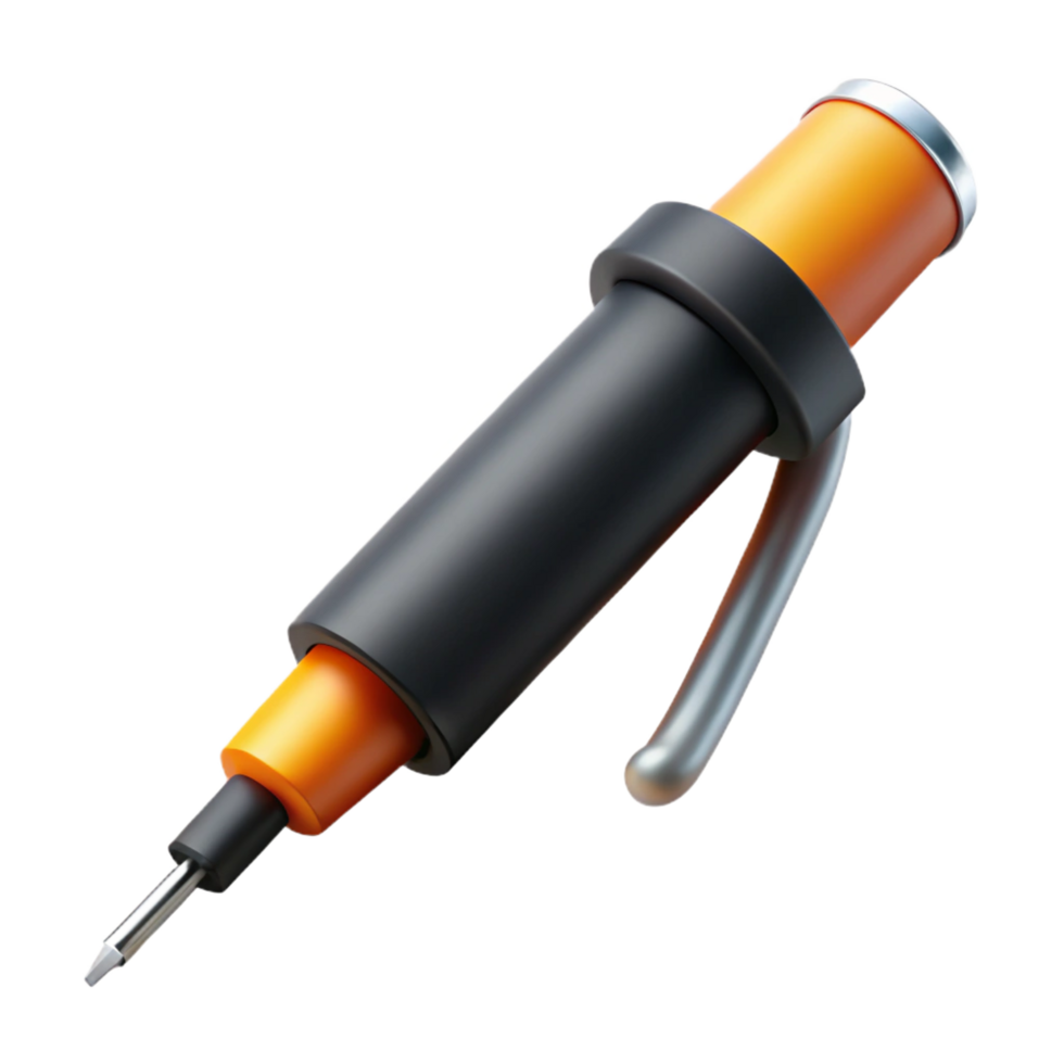 ethereal immaculate Soldering iron with a black handle ana heatetip, studio lighting, side view, isolateon transparent background,high-resolution product photography handcrafted png
