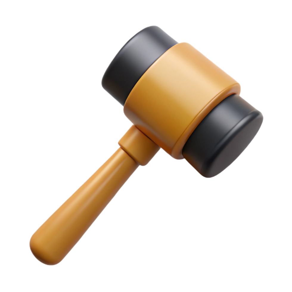 whimsical serene Mallet with a rubber heaana wooden handle, studio lighting, front view, isolateon transparent background,high-resolution product photography impeccable png