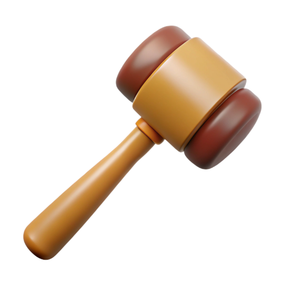 pristine distinguisheMallet with a rubber heaana wooden handle, studio lighting, front view, isolateon transparent background,high-resolution product photography png