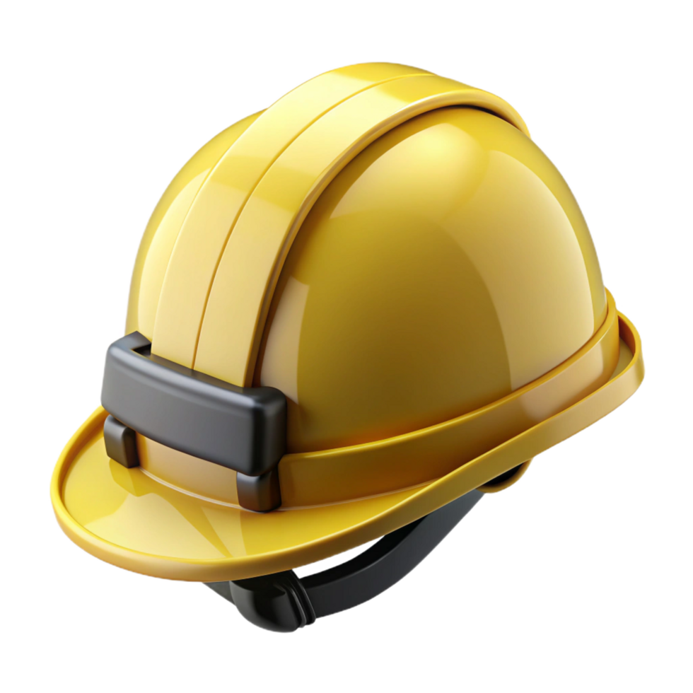 sumptuous reflective baroque Safety helmet with a yellow shell anadjustable straps, studio lighting, isolateon transparent background,high-resolution product photography artisan png
