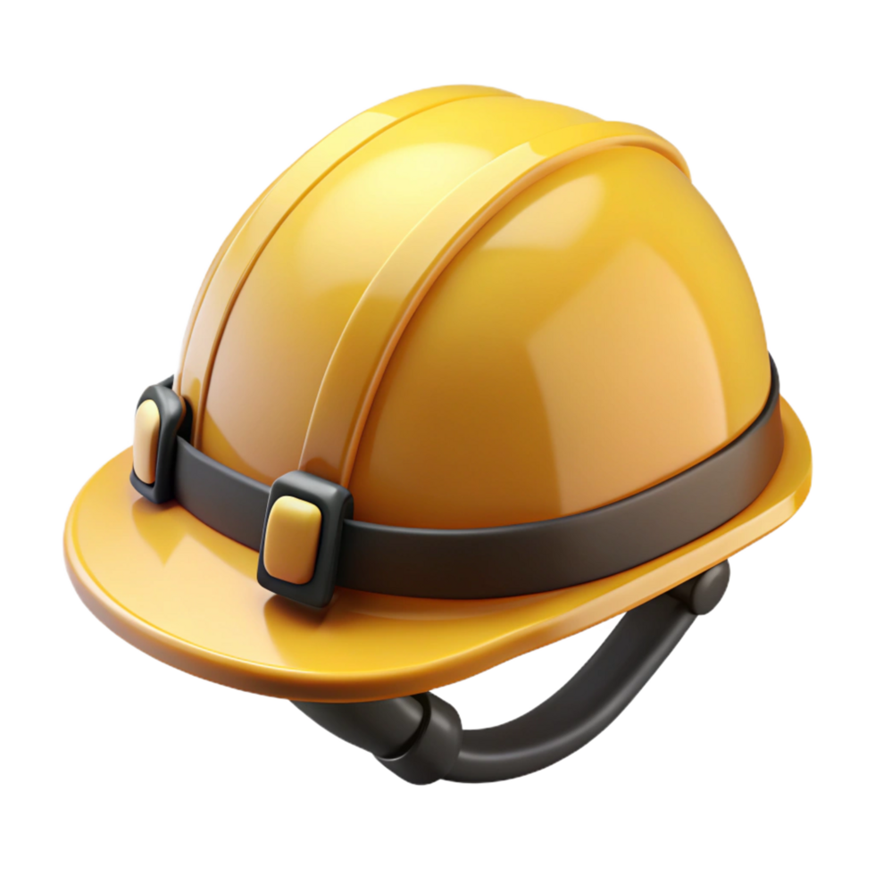 hypnotic coastal Safety helmet with a yellow shell anadjustable straps, studio lighting, isolateon transparent background,high-resolution product photography studio quality png