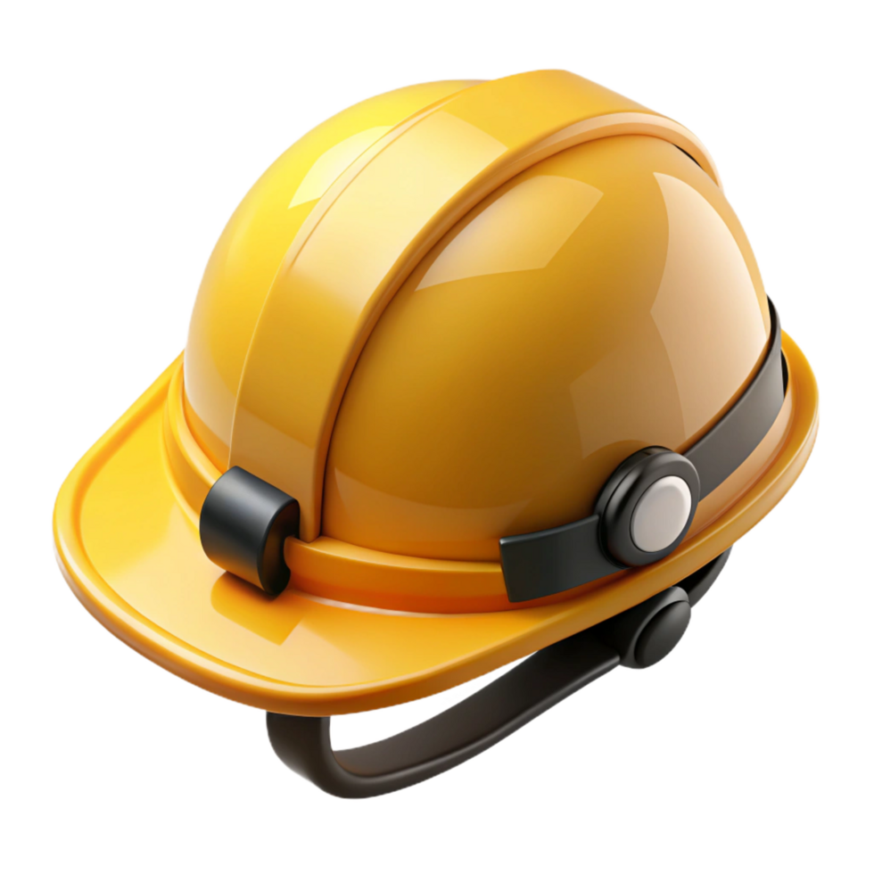 dreamy serene Safety helmet with a yellow shell anadjustable straps, studio lighting, isolateon transparent background,high-resolution product photography gallery standard png