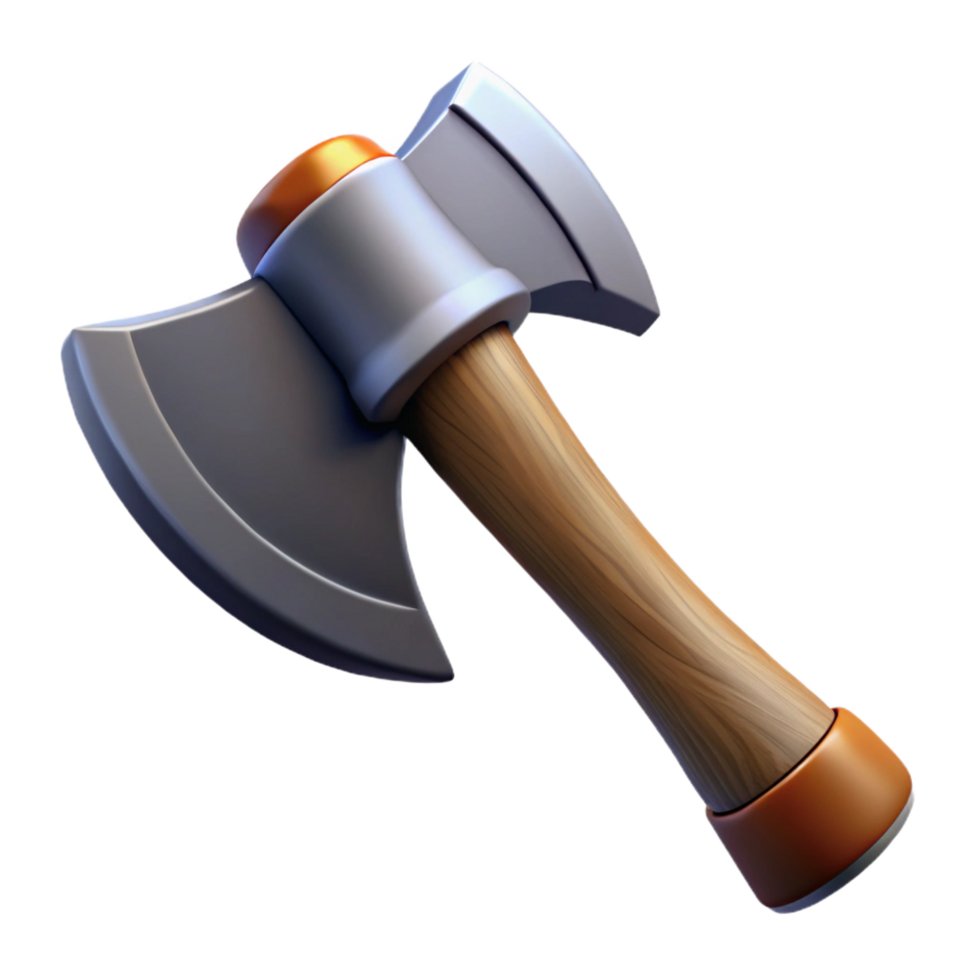 elegant victorian Axe with a sharp blade ana wooden handle, dramatic lighting, isolateon transparent background,high-resolution product photography sharp png